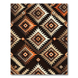 Rustic Orange Diamond Geometric Rug