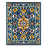 Vibrant Navy Persian Floral Area Rug