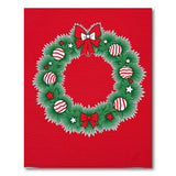 Festive Cartoon Christmas Wreath Area Rug