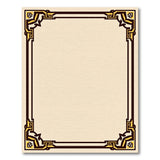 Gold Ornate Geometric Border Area Rug