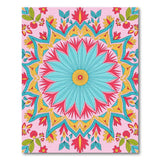 Vibrant Teal Mandala Floral Area Rug
