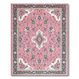 Vibrant Pink Persian Floral Traditional Persian Area Rug