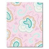 Whimsical Pink Teal Petal Butterfly Area Rug