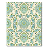 Teal Mandala Floral Bird Area Rug