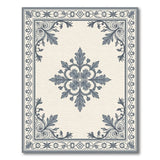 Elegant Blue Floral Medallion Area Rug