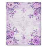 Floral Vintage Purple Rose Floral Vintage Area Rug