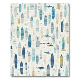 ODIKA Washable Coastal Surfboard Area Rug - Low Pile Non-Slip Blue Decor