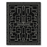 Black and White Bold Black White Geometric Line Art Rug