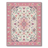 Pink Pink Floral Traditional Persian Area Rug