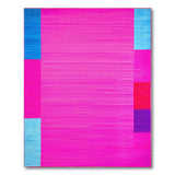 Vibrant Pink Multi-Color Geometric Stripe Area Rug