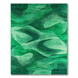 Emerald Green Wave Geometric Area Rug