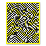 Bold Black Yellow Wavy Line Area Rug