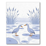 Serene Blue Ducks on Lily Pads Area Rug