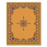 Ornate Orange Floral Frame Area Rug