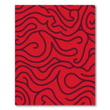 Bold Red Bold Red Wavy Abstract Area Rug