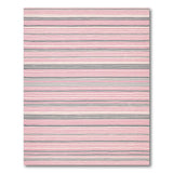 Modern Pink Grey Striped Area Rug