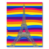 Vibrant Rainbow Eiffel Tower Area Rug