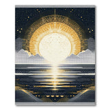 Golden Sun Over Mountains Geometric Rug