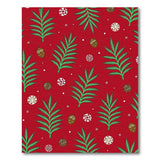 Red Fern Fronds and Exotic Nuts Area Rug