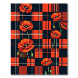 Red Poppy Plaid Area Rug