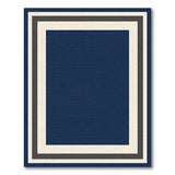 Navy Blue Framed Border Area Rug