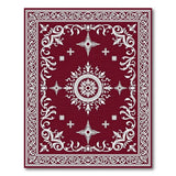 Ornate Red Persian Area Rug with White Floral Motifs
