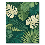 Lush Monstera Jungle Leaves Area Rug