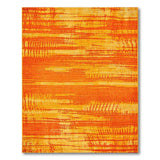 Vibrant Orange Horizontal Stripe Area Rug
