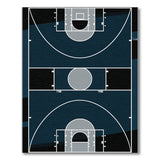 Navy Basketball Court Area Rug