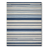 Blue and Teal Navy Blue Striped Geometric Area Rug