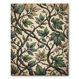 Green Vintage Green Vine Leaf Area Rug