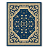 Opulent Navy and Gold Medallion Area Rug