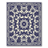 Navy Blue Traditional Persian Blue and Teal Area Rug