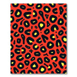 Fiery Red Leopard Print Area Rug