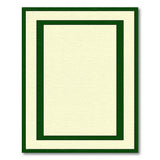 Green Framed Cream Area Rug