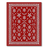Red Snowflake Winter Wonderland Area Rug