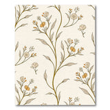 Delicate Beige Wildflower Floral Rug