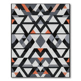 Geometric Modern Modern Geometric Grey Orange Area Rug