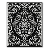 Traditional Persian Black and White Intricate Black White Persian Motif Area Rug