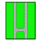 Green Highway Interchange Geometric Area Rug