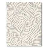 Wavy Grey Lines on Beige Abstract Area Rug