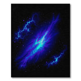 Cosmic Nebula Lightning Blue Teal Area Rug