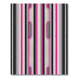 Vibrant Pink Black Grey Striped Geometric Area Rug