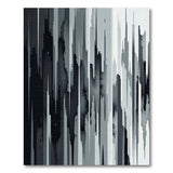 Abstract Grayscale Cityscape Area Rug