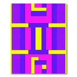 Vibrant Geometric Rug in Purple Pink Yellow Blue
