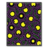 Neon Purple Yellow Lotus Bloom Area Rug