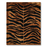 Burnt Orange Tiger Stripe Area Rug