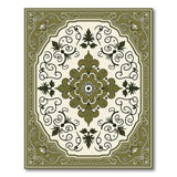 Traditional Persian Green Ornate Green Persian Medallion Rug