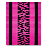 Bold Pink Zebra Stripe Area Rug with Black Accents