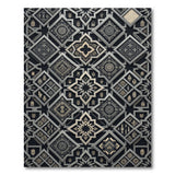 Intricate Gold Silver Geometric Area Rug